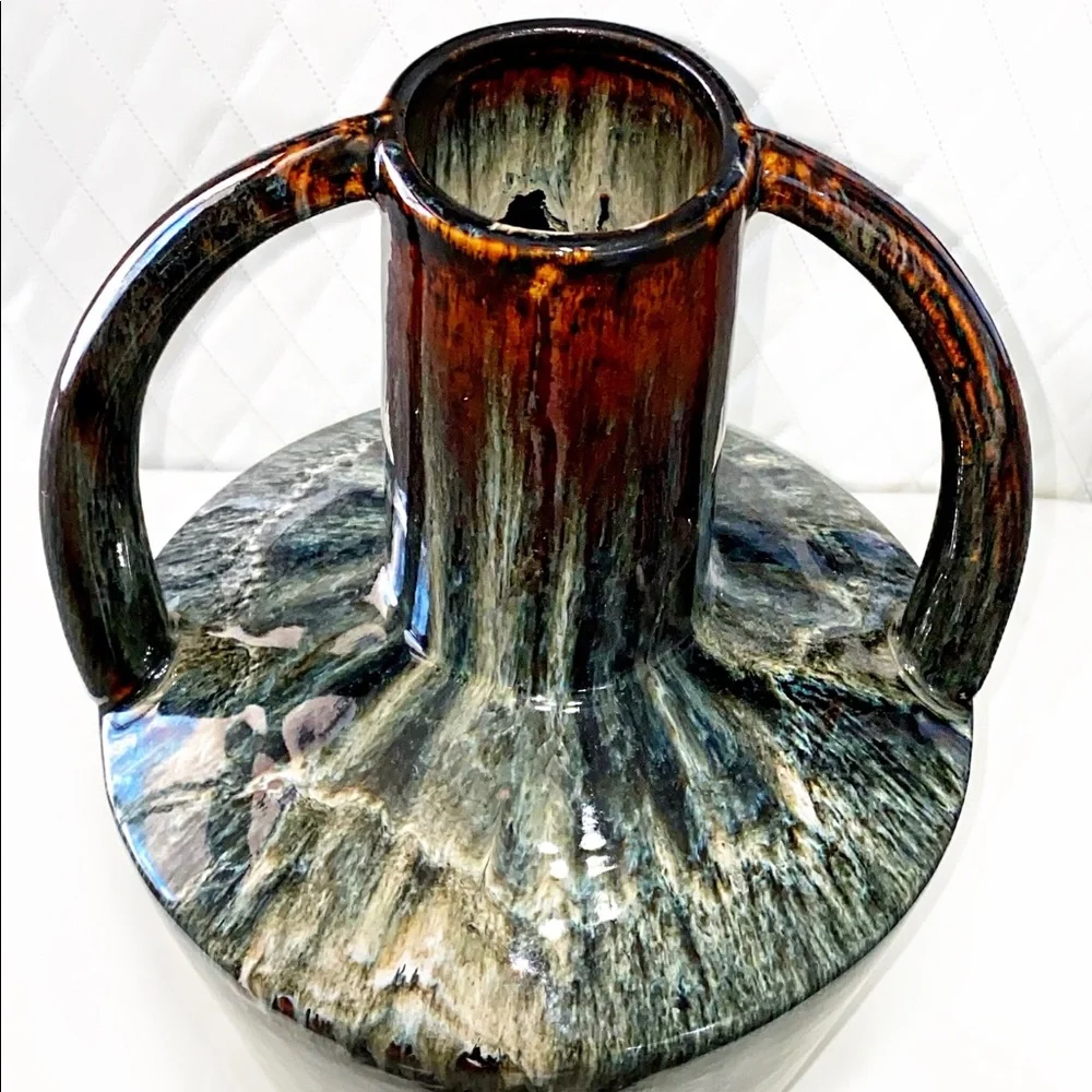 Large Z Gallerie Santorini Primitive 2 Handle Jug Vase